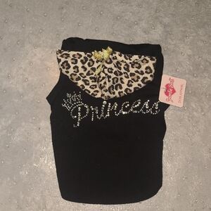Black Leopard Print Pet Top